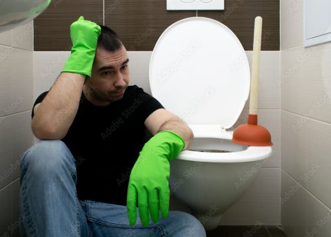 clogged toilet